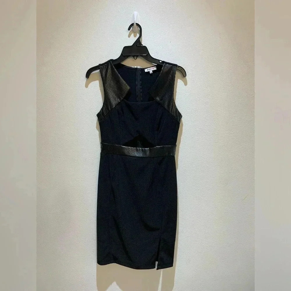 JustFab Lexie Bodycon Dress Casual Black Size L - Picture 3 of 15